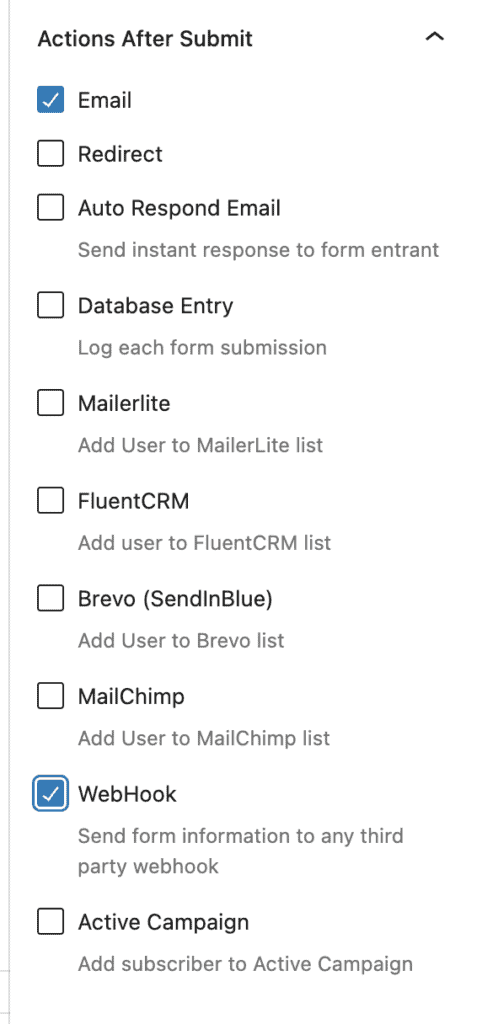 Kadence Form - Actions After Submit